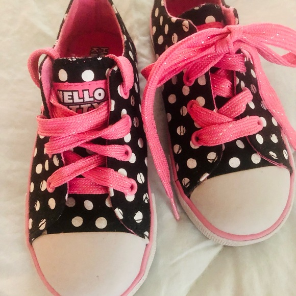 Shoes Hello Kitty toddler girls new size 9M laces fabric upper black - Picture 3 of 4